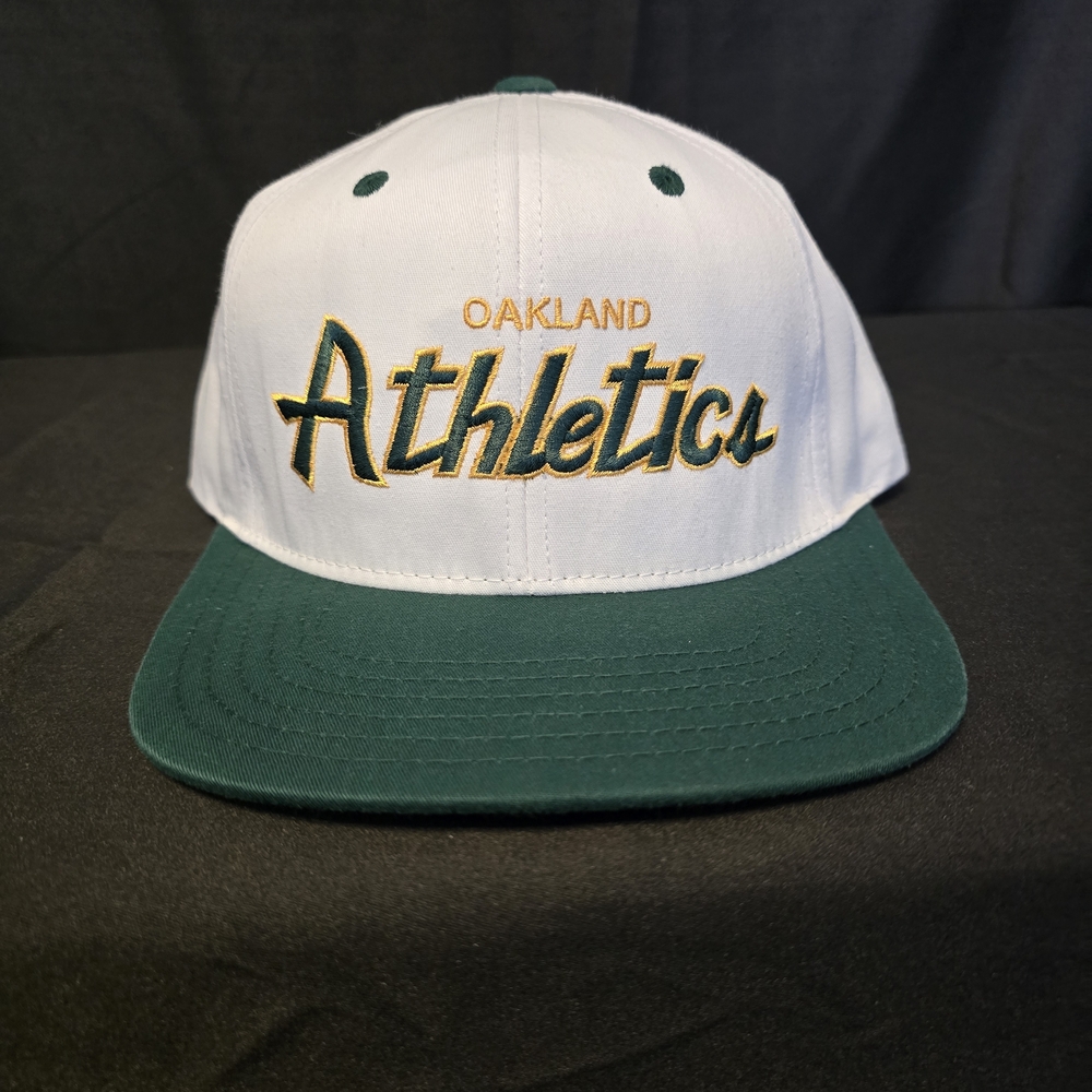 American Needle White and Green Oakland Athletics Hat